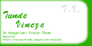 tunde vincze business card